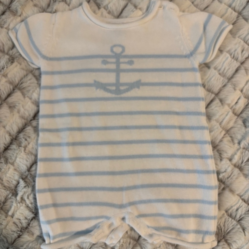Janie and Jack nautical romper / Size 0-3 months